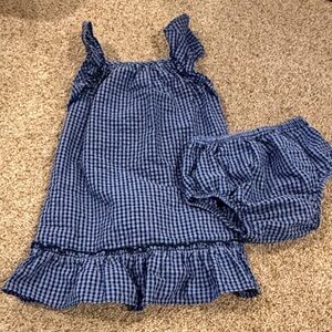 Rare Editions Blue Gingham Dress Set